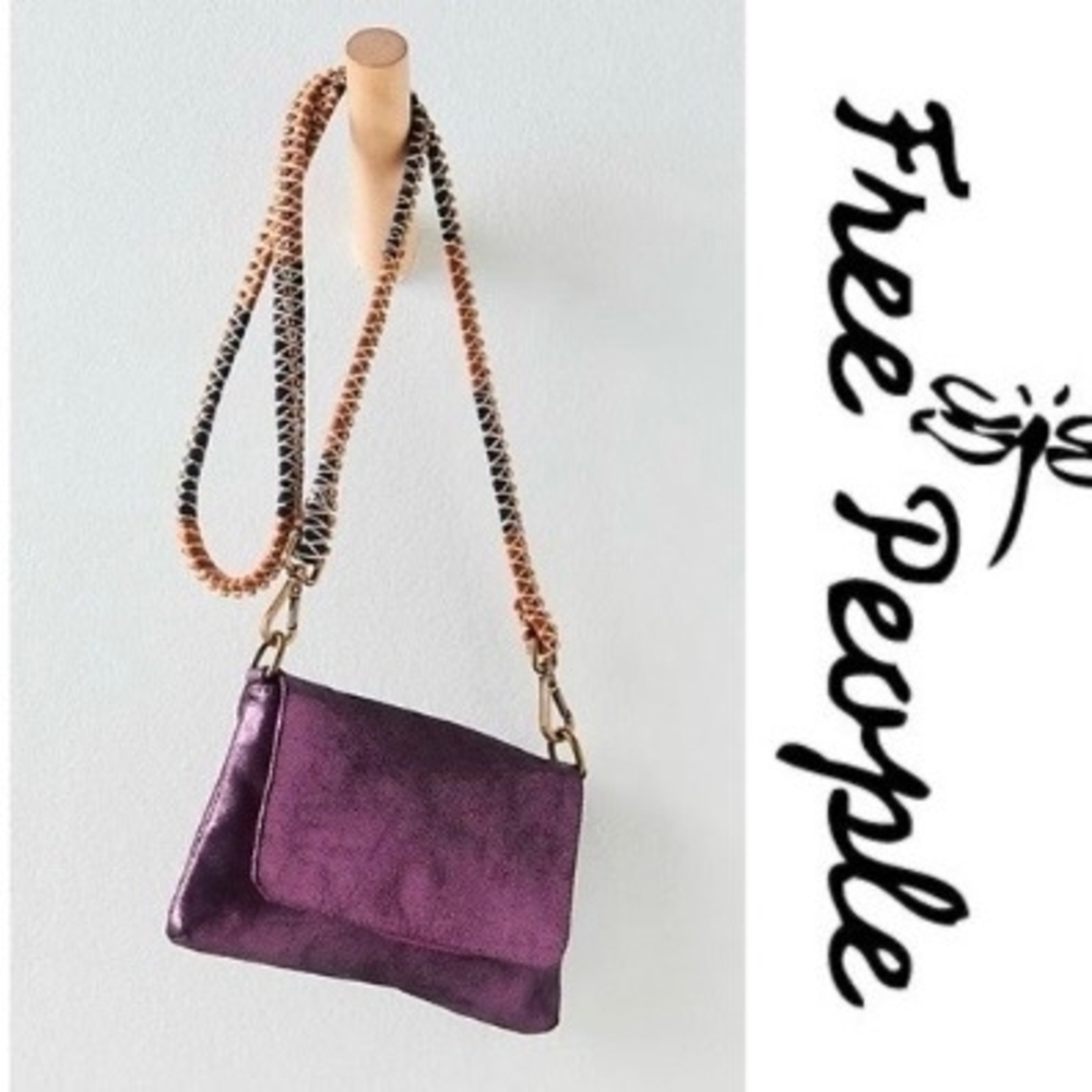 FREE PEOPLE | Metallic Leather Crossbody Bag
